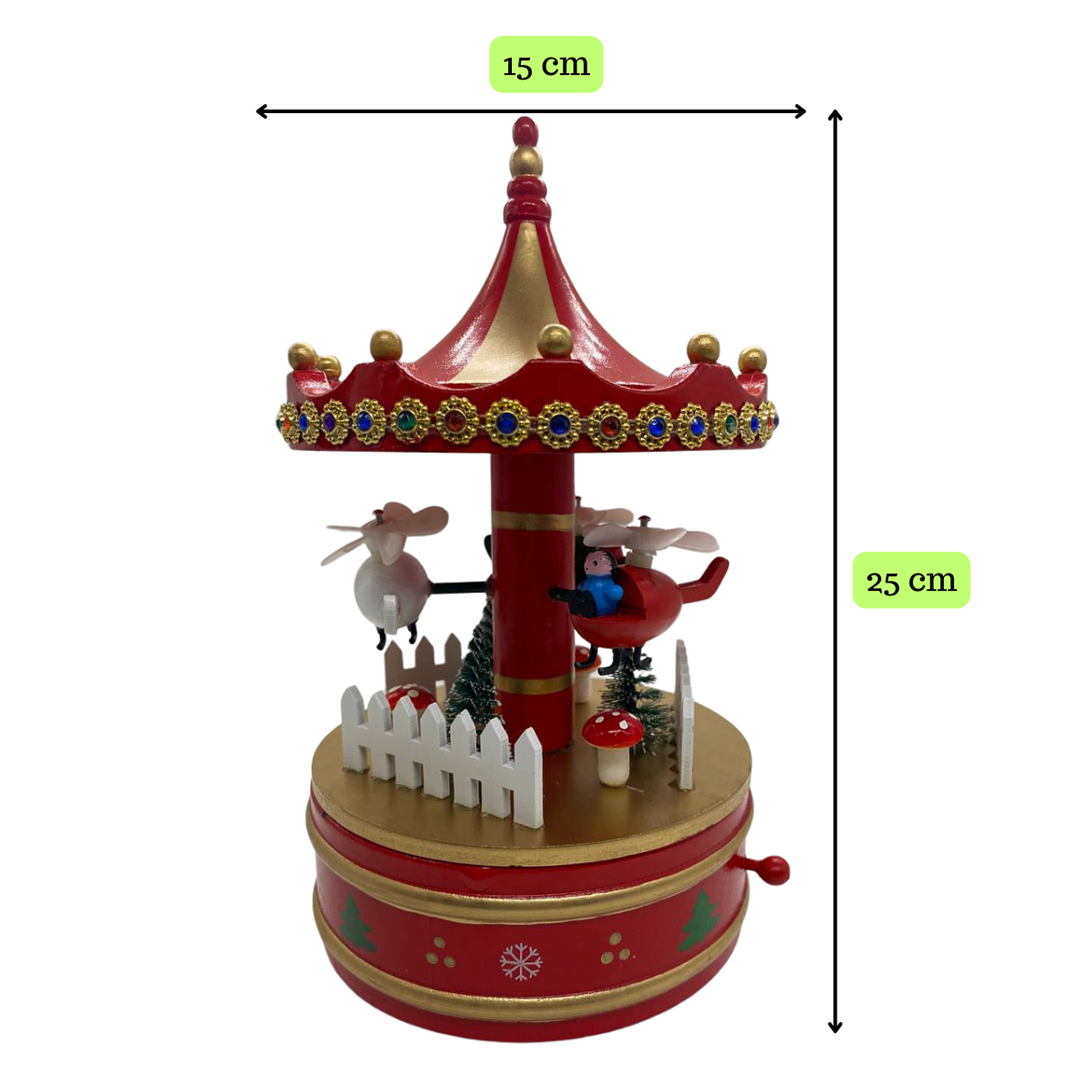 Carrusel Navideño En Movimiento Con Música A Cuerda Navidad Multicolor 2
