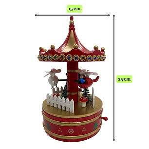 Carrusel Navideño En Movimiento Con Música A Cuerda Navidad Multicolor