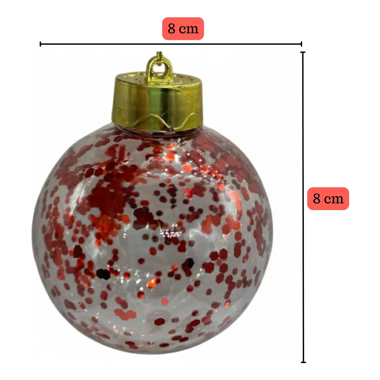 Pack 6 Esferas Navideñas Colgantes 8 Cm Decoración Navidad 2