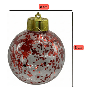 Pack 6 Esferas Navideñas Colgantes 8 Cm Decoración Navidad