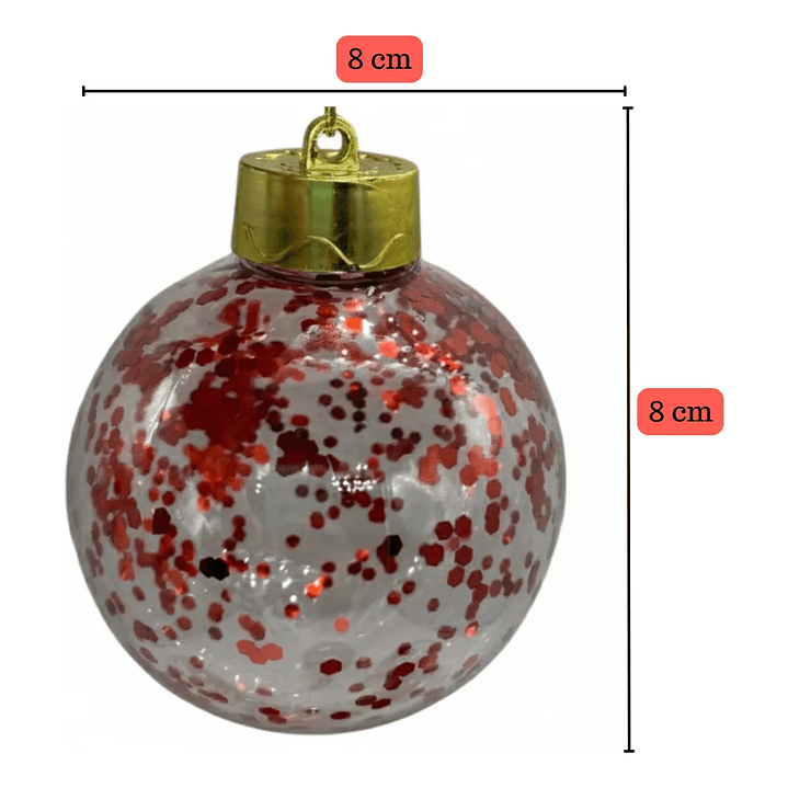 Pack 6 Esferas Navideñas Colgantes 8 Cm Decoración Navidad 2