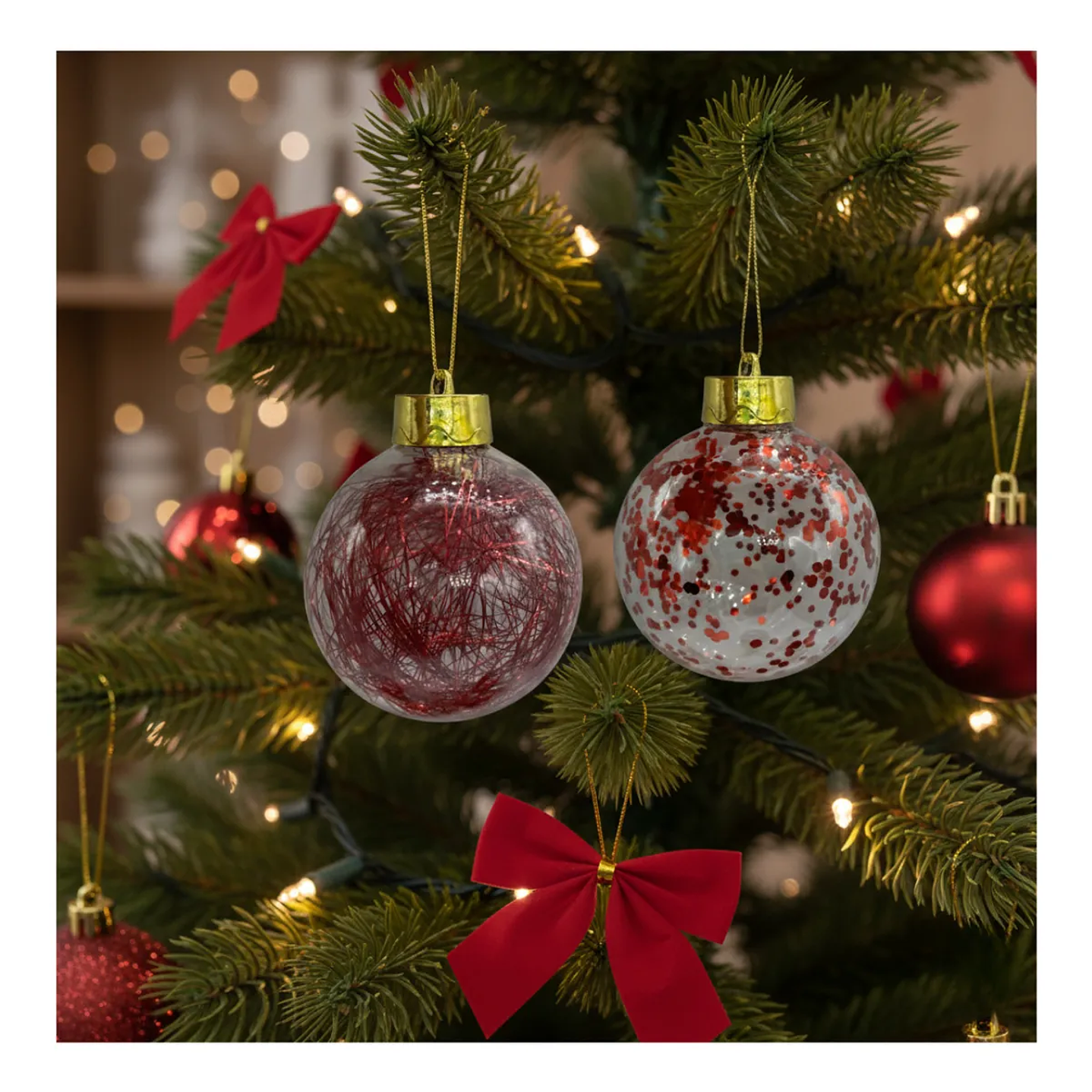 Pack 6 Esferas Navideñas Colgantes 8 Cm Decoración Navidad 4