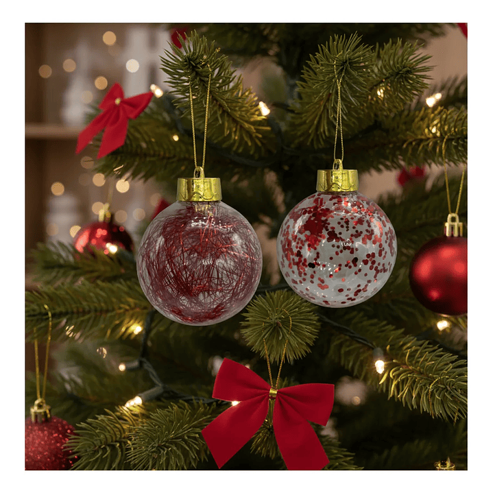 Pack 6 Esferas Navideñas Colgantes 8 Cm Decoración Navidad 4