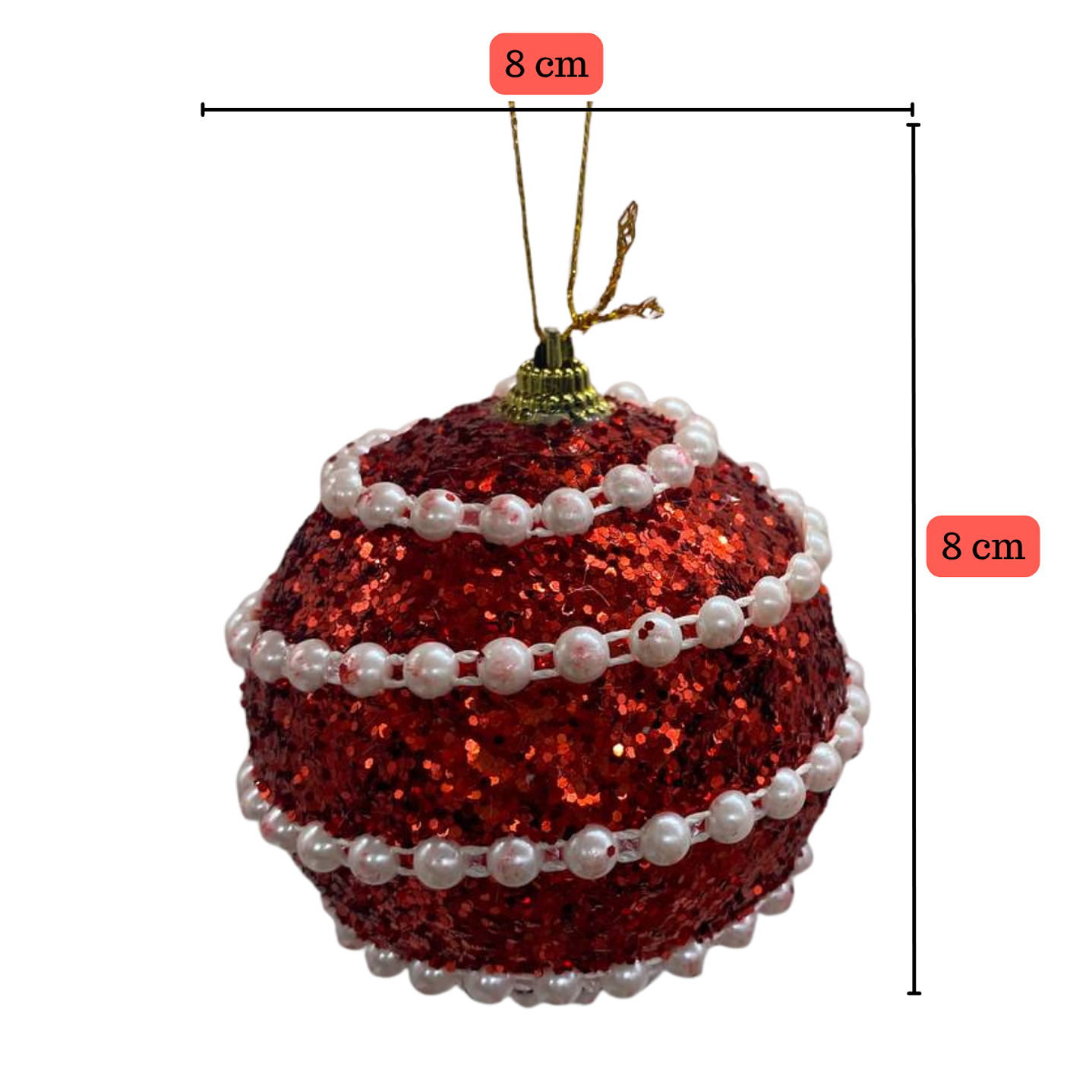 Set 9 Esferas Navideñas Bambalinas Decoracion Navidad 8cm 4