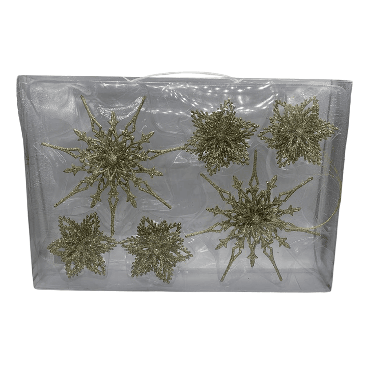 Set 6 Flores De Navidad Brillantes Adorno Decoración Hogar 3