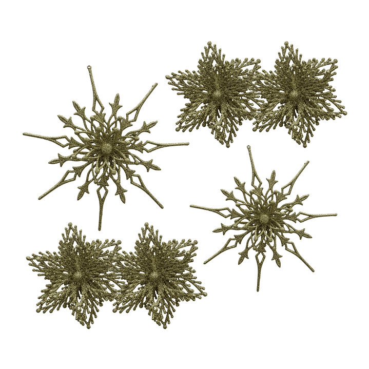 Set 6 Flores De Navidad Brillantes Adorno Decoración Hogar 1