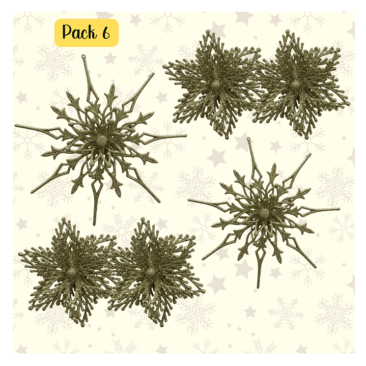 Set 6 Flores De Navidad Brillantes Adorno Decoración Hogar 2