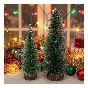 Set Mini Árbol De Navidad Cedro Verde Para Escritorio