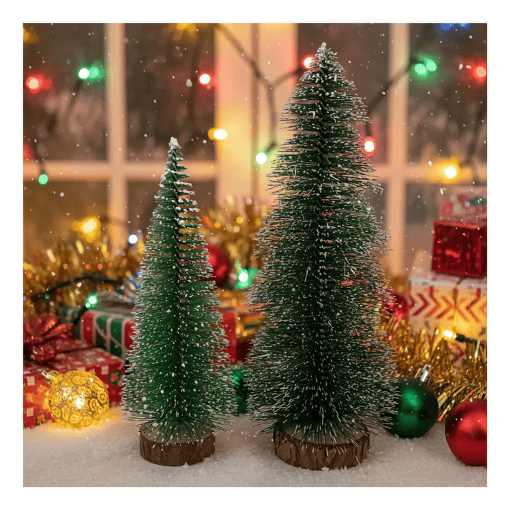 Set Mini Árbol De Navidad Cedro Verde Para Escritorio 2
