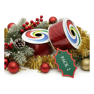 Cintas De Navidad Pack 2 Diseños Varios Copos Nieve