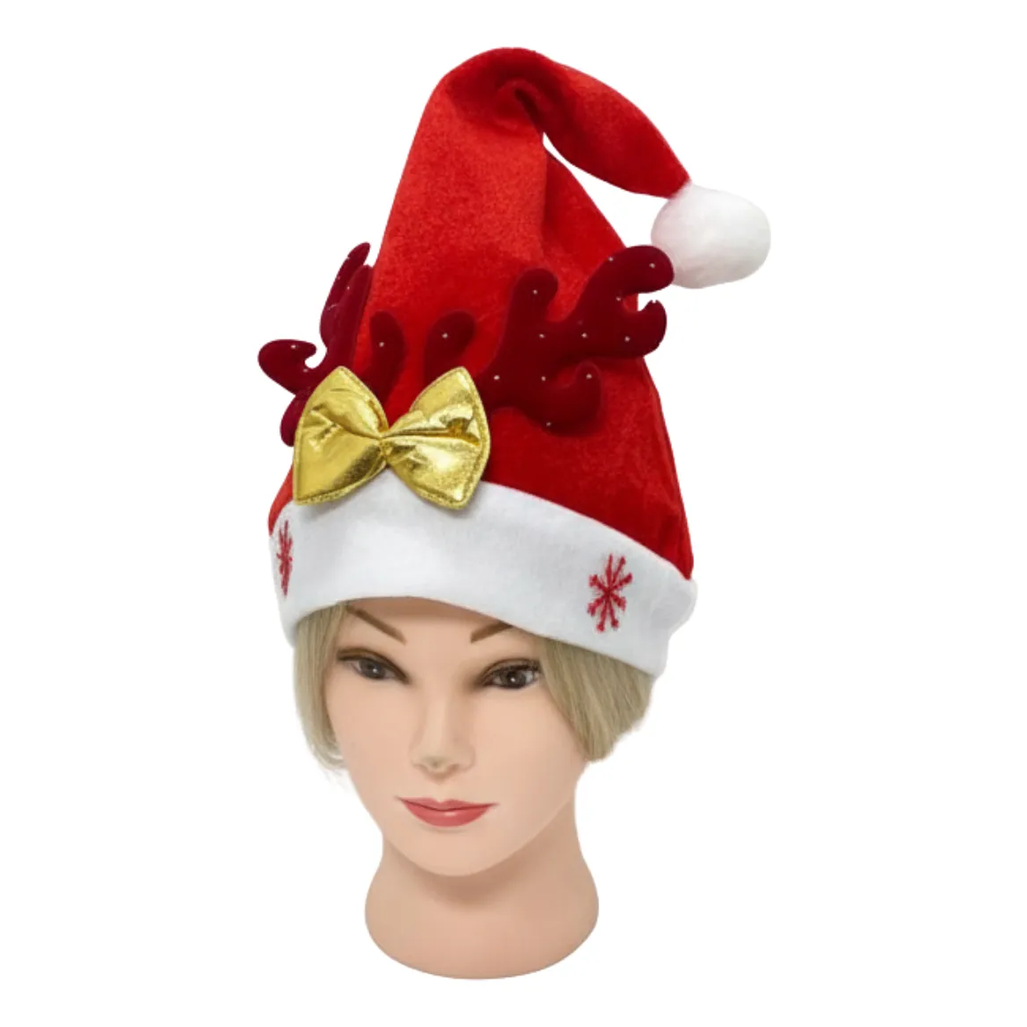 Gorro Navidad Reno Terciopelo 1u Accesorio Fiesta 1