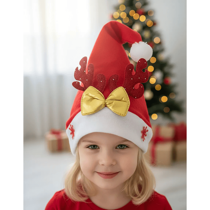 Gorro Navidad Reno Terciopelo 1u Accesorio Fiesta 2