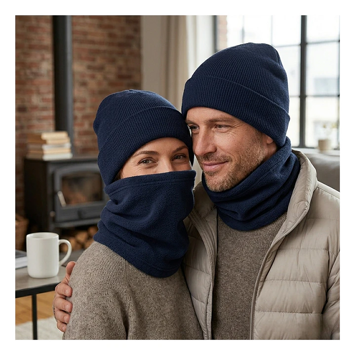 Conjunto Térmico Invierno Gorro Polar Unisex + Cuello 6