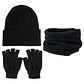 Set Invierno Térmico: Gorro Beanie + Guantes Sin Dedos + Cuello - Miniatura 1