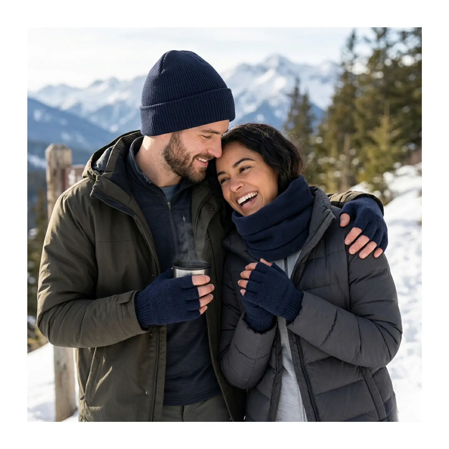 Set Invierno Térmico: Gorro Beanie + Guantes Sin Dedos + Cuello 11