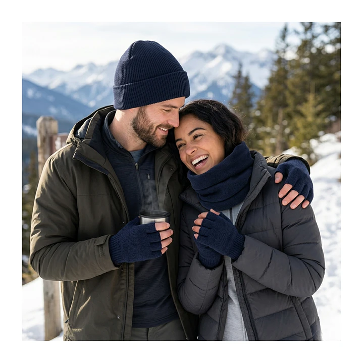 Set Invierno Térmico: Gorro Beanie + Guantes Sin Dedos + Cuello 11