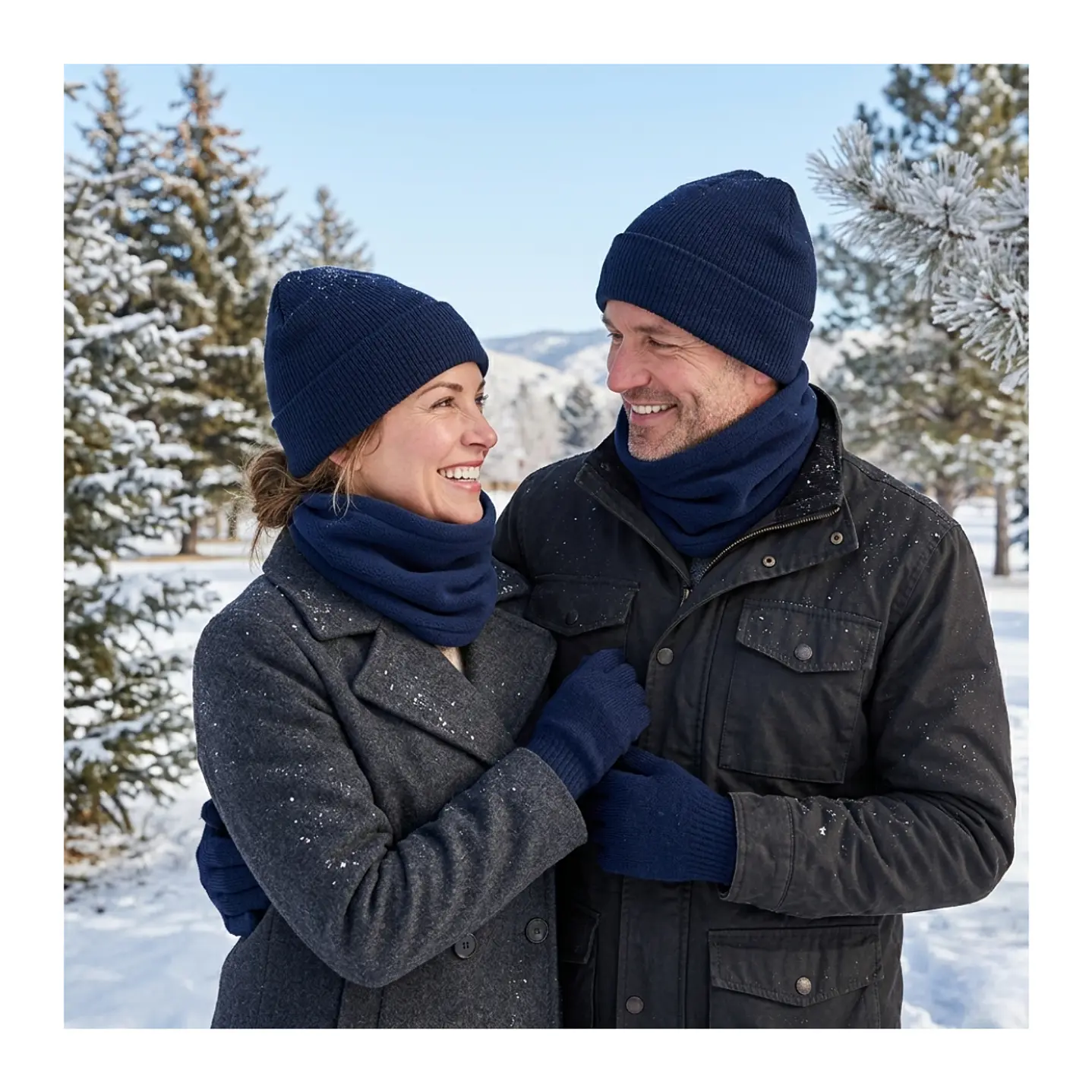 Set Invierno Térmico 3 En 1: Gorro Polar + Cuello + Guantes Lana 12