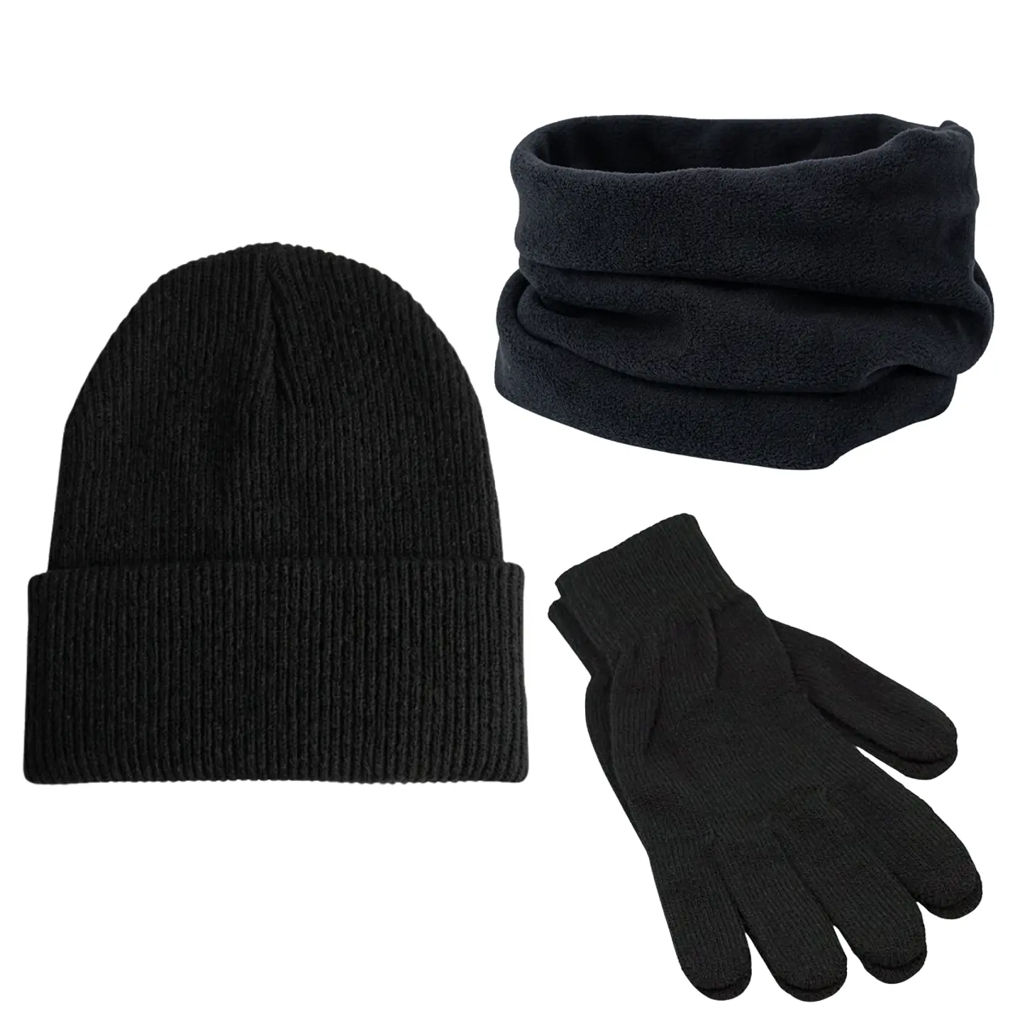 Set Invierno Térmico 3 En 1: Gorro Polar + Cuello + Guantes Lana 2