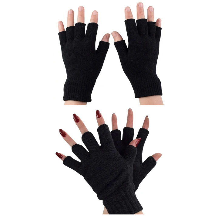 Guantes de Lana sin Dedos: Guantes de Invierno Térmicos y Transpirables 2