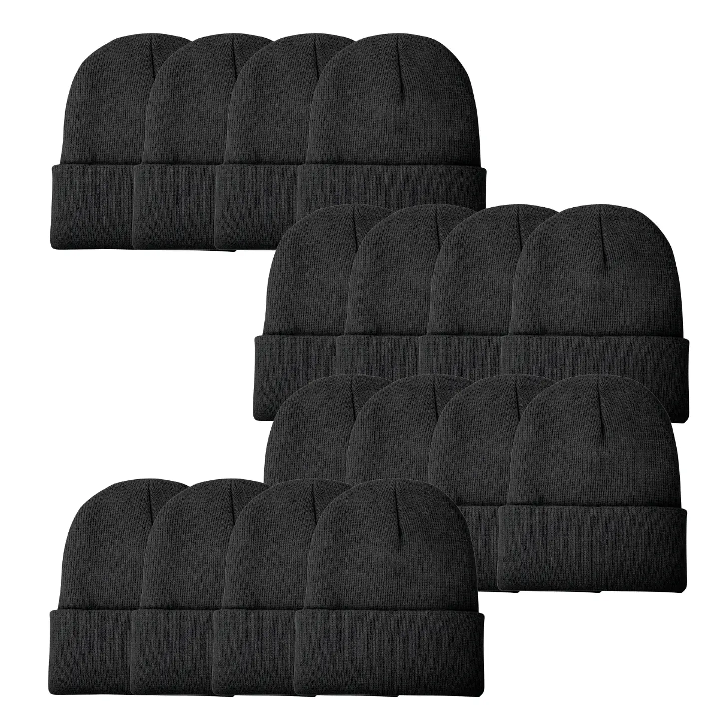 Pack 12 Gorros De Lana Con Doblez Adulto  3