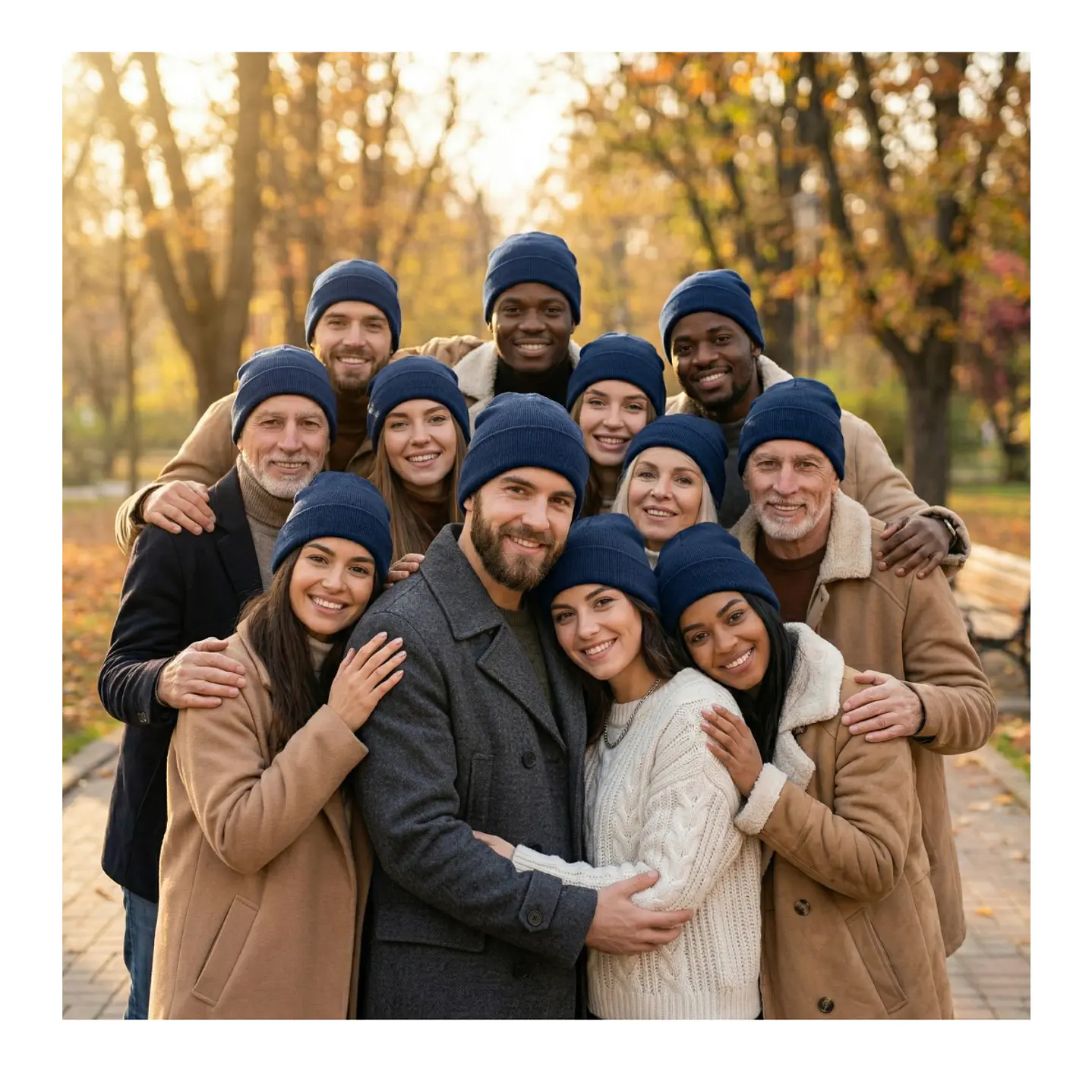 Pack 12 Gorros De Lana Con Doblez Adulto  9