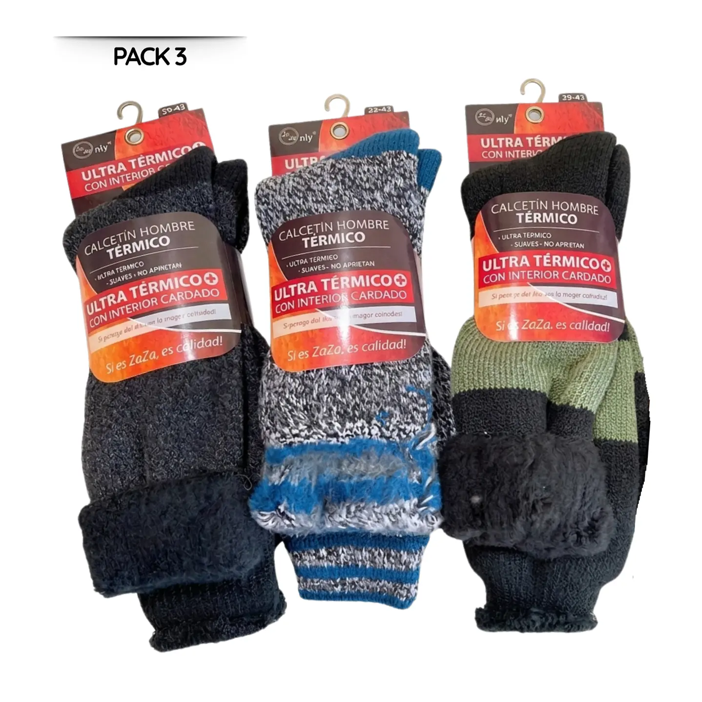 Pack 3 Calcetines Térmicos Chiporro Largos Gruesos De Invierno Surtido 1