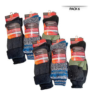 Pack 6 Calcetines Térmicos Chiporro Largos Gruesos De Invierno Surtido- COPIA