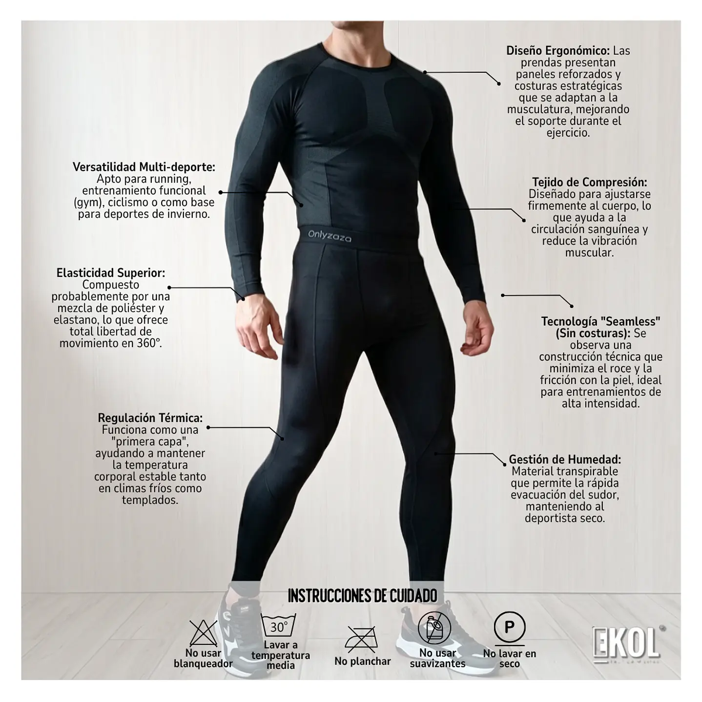 Set Primera Capa Hombre, Camiseta Y Calza Compresion Térmicos 4