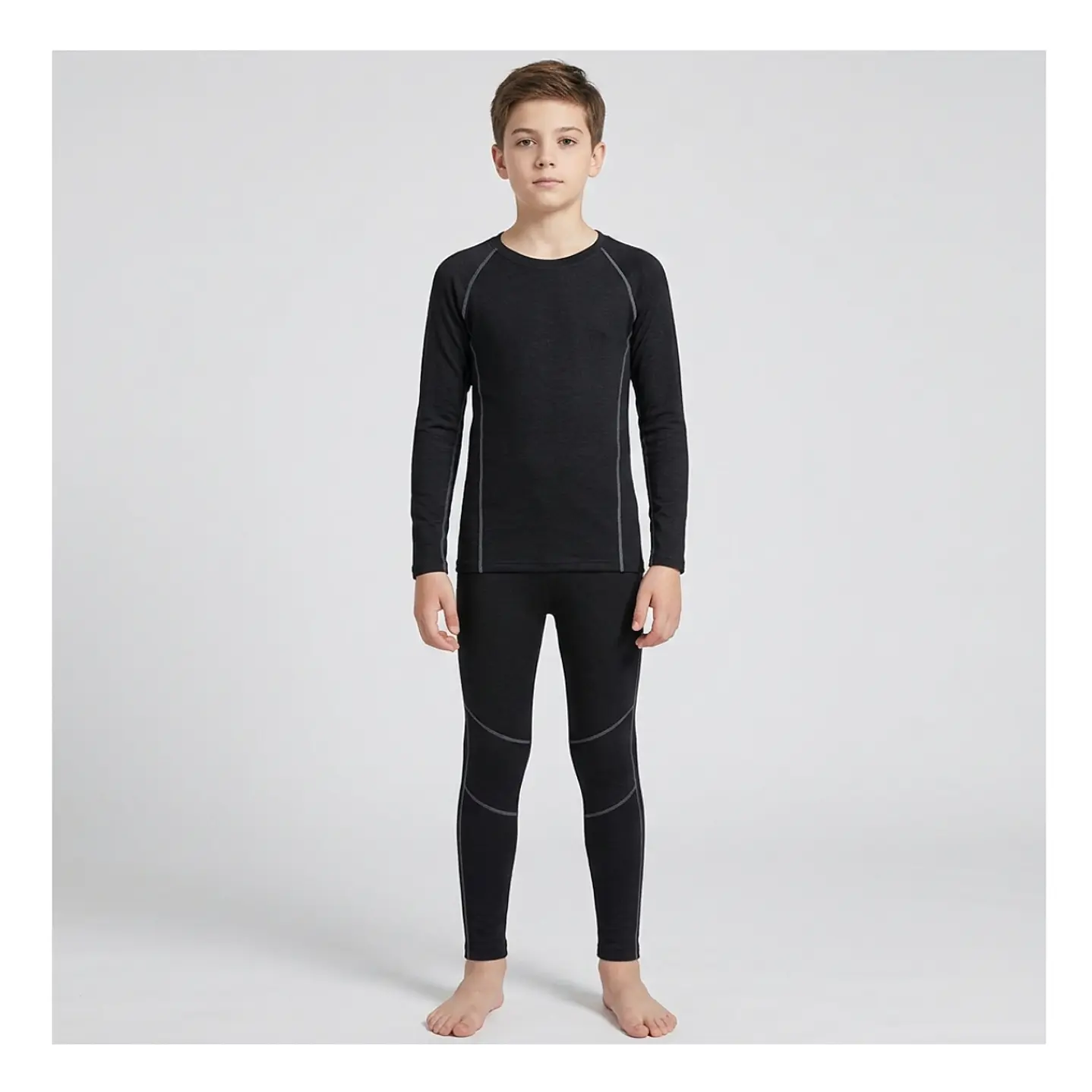 Conjunto Térmico Primera Capa para Niños y Adolescentes (Camiseta Manga Larga + Calza) 1