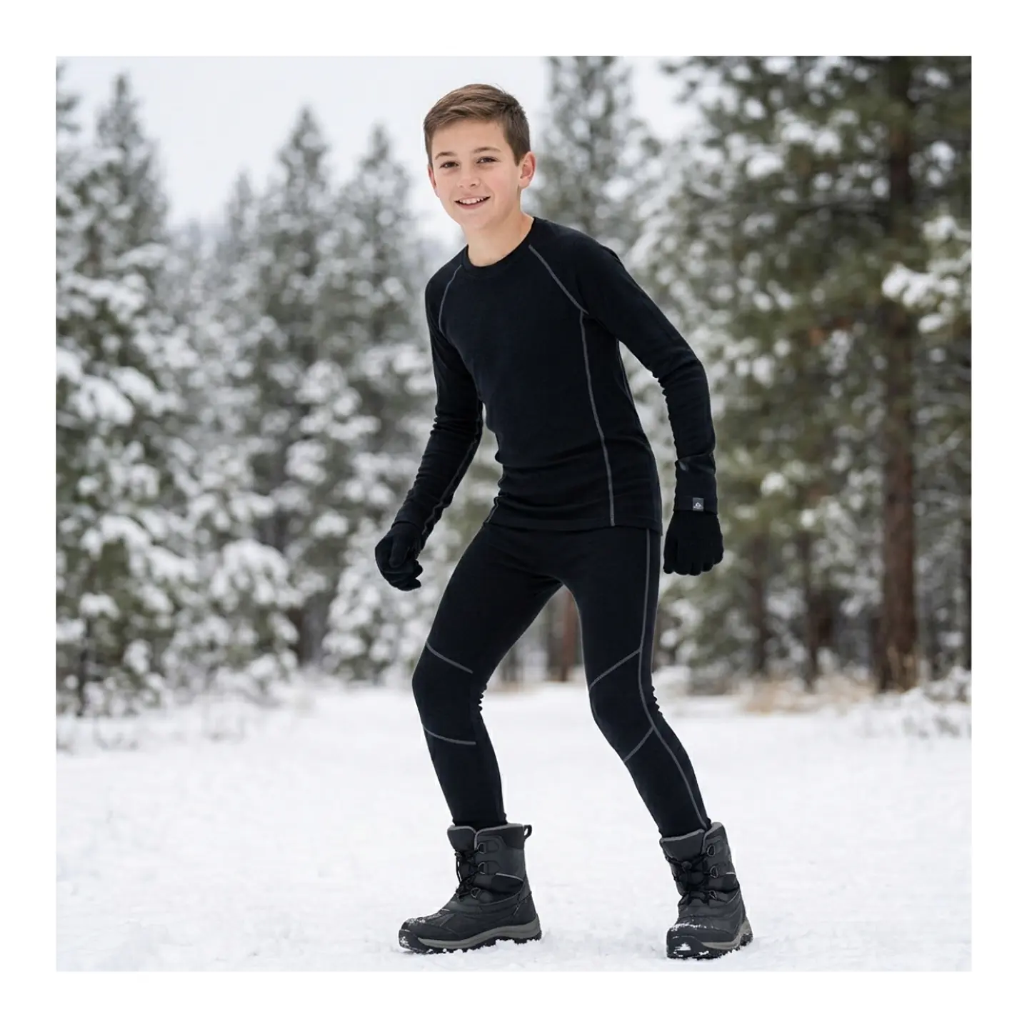 Conjunto Térmico Primera Capa para Niños y Adolescentes (Camiseta Manga Larga + Calza) 6