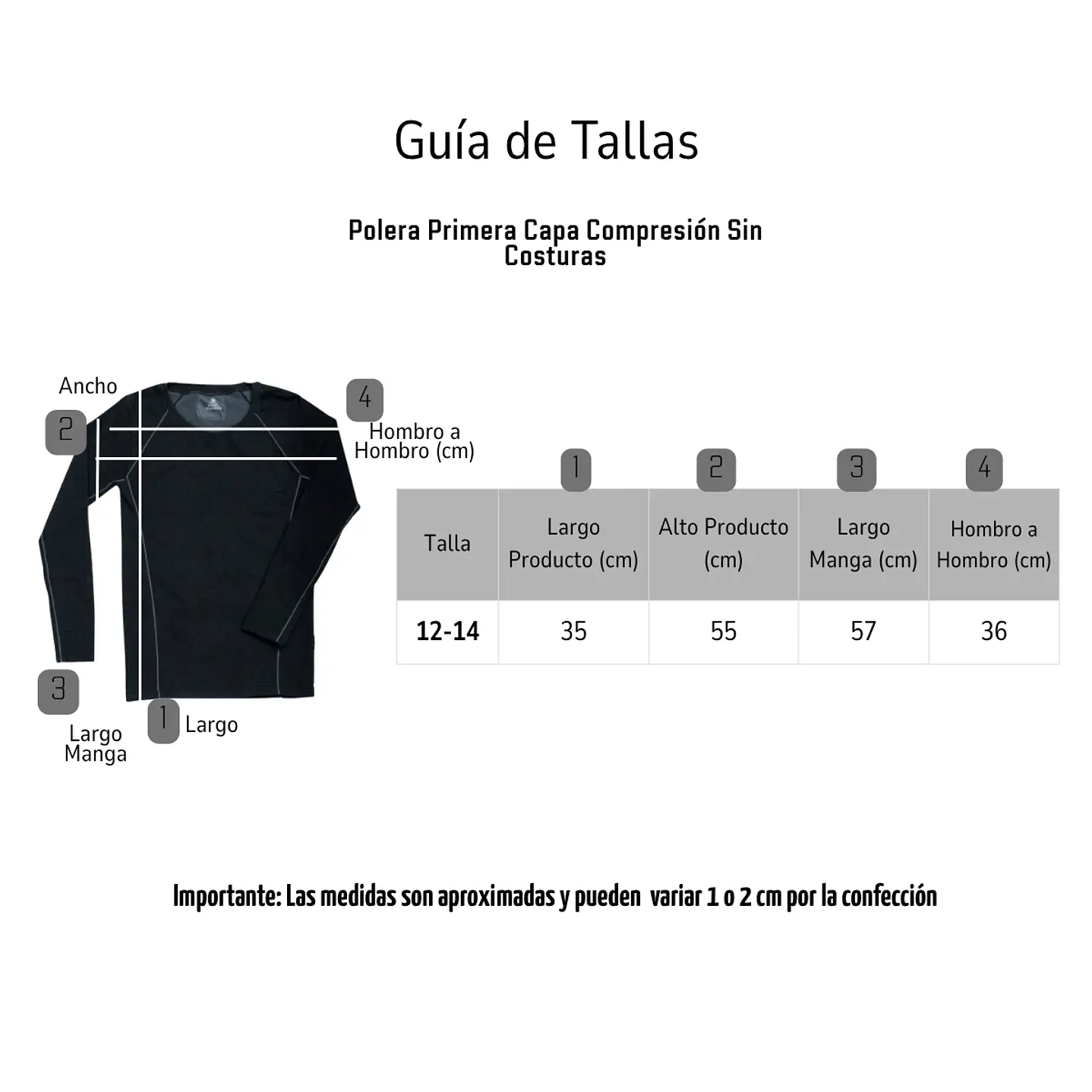 Polera Primera Capa Térmica Algodón Infantil Niños Juvenil 5