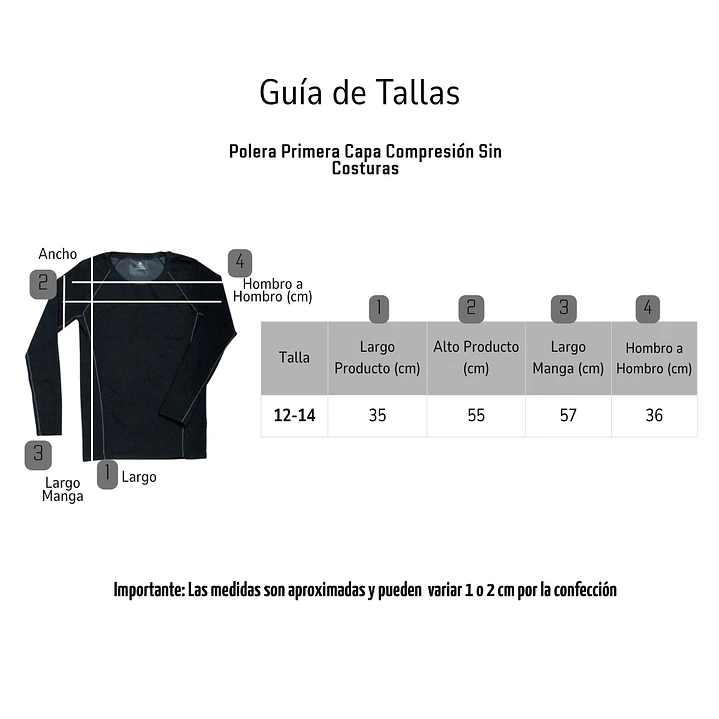 Polera Primera Capa Térmica Algodón Infantil Niños Juvenil 5