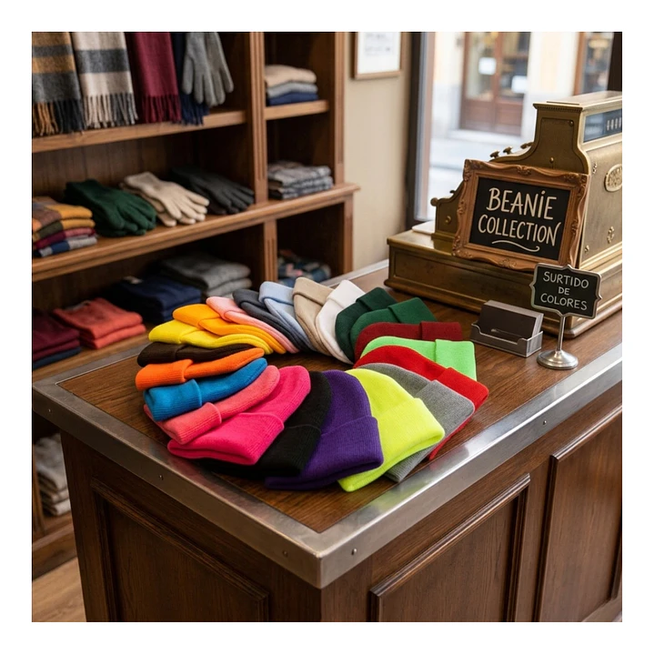 Pack 12 Gorros Beanie Adultos Lana Térmicos Colores Surtidos 1