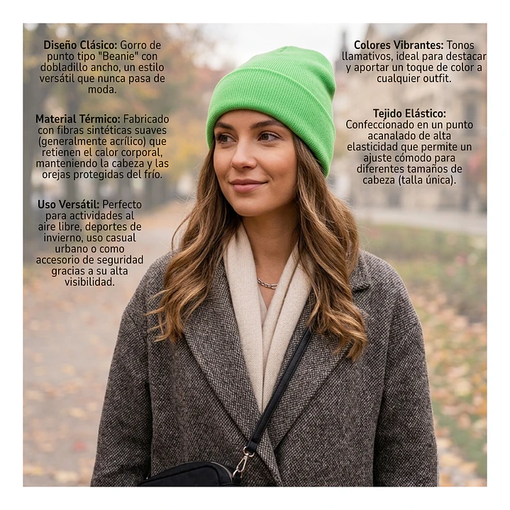 Pack 12 Gorros Beanie Adultos Lana Térmicos Colores Surtidos 5