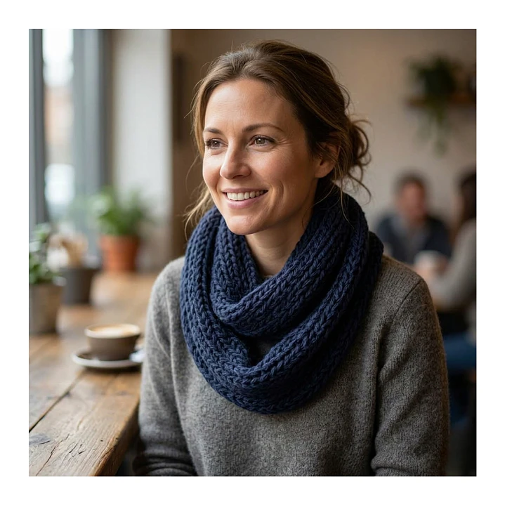 Bufanda Cuello Estilo Punto Inglés Lana Invierno Abrigado 9