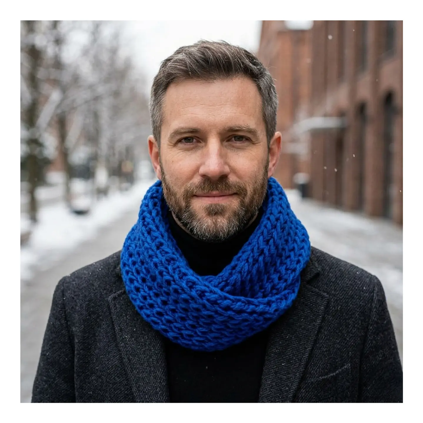 Bufanda Cuello Estilo Punto Inglés Lana Invierno Abrigado 11