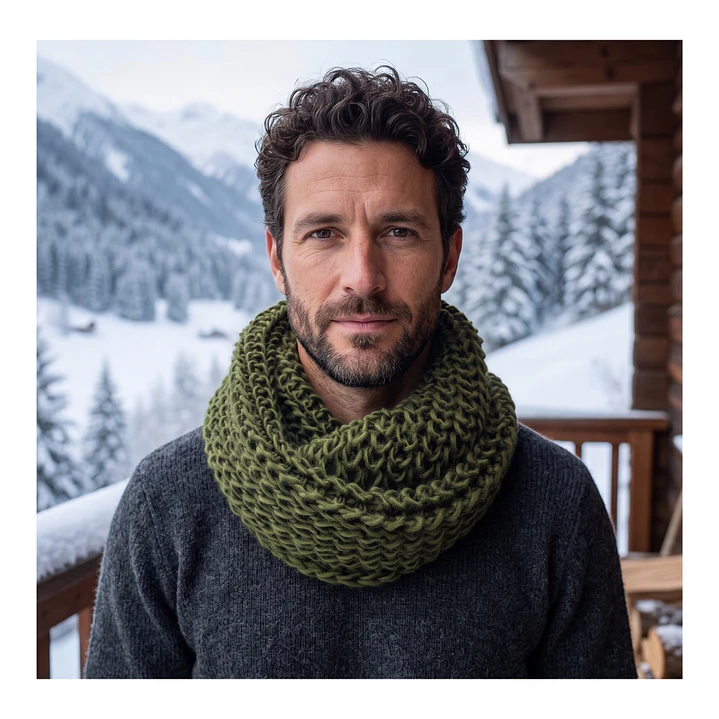 Bufanda Cuello Estilo Punto Inglés Lana Invierno Abrigado 17