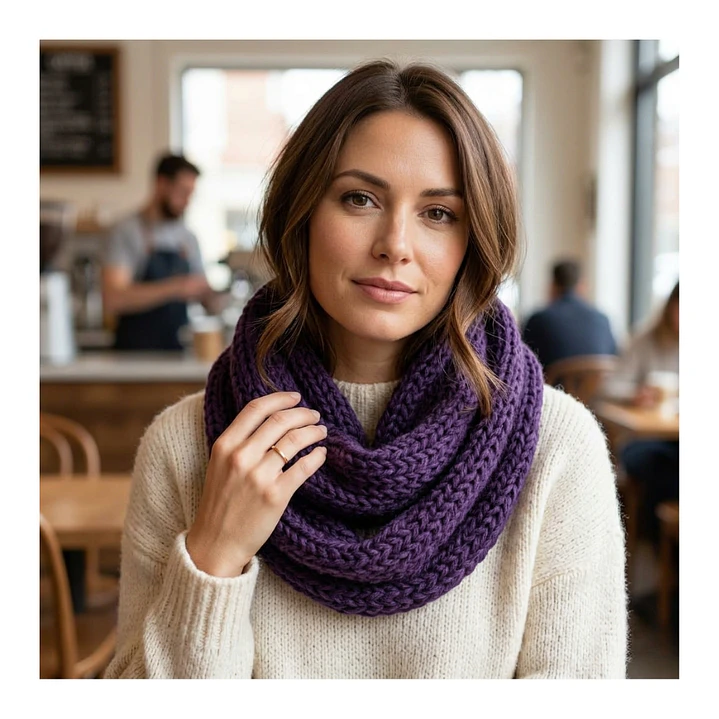 Bufanda Cuello Estilo Punto Inglés Lana Invierno Abrigado 27