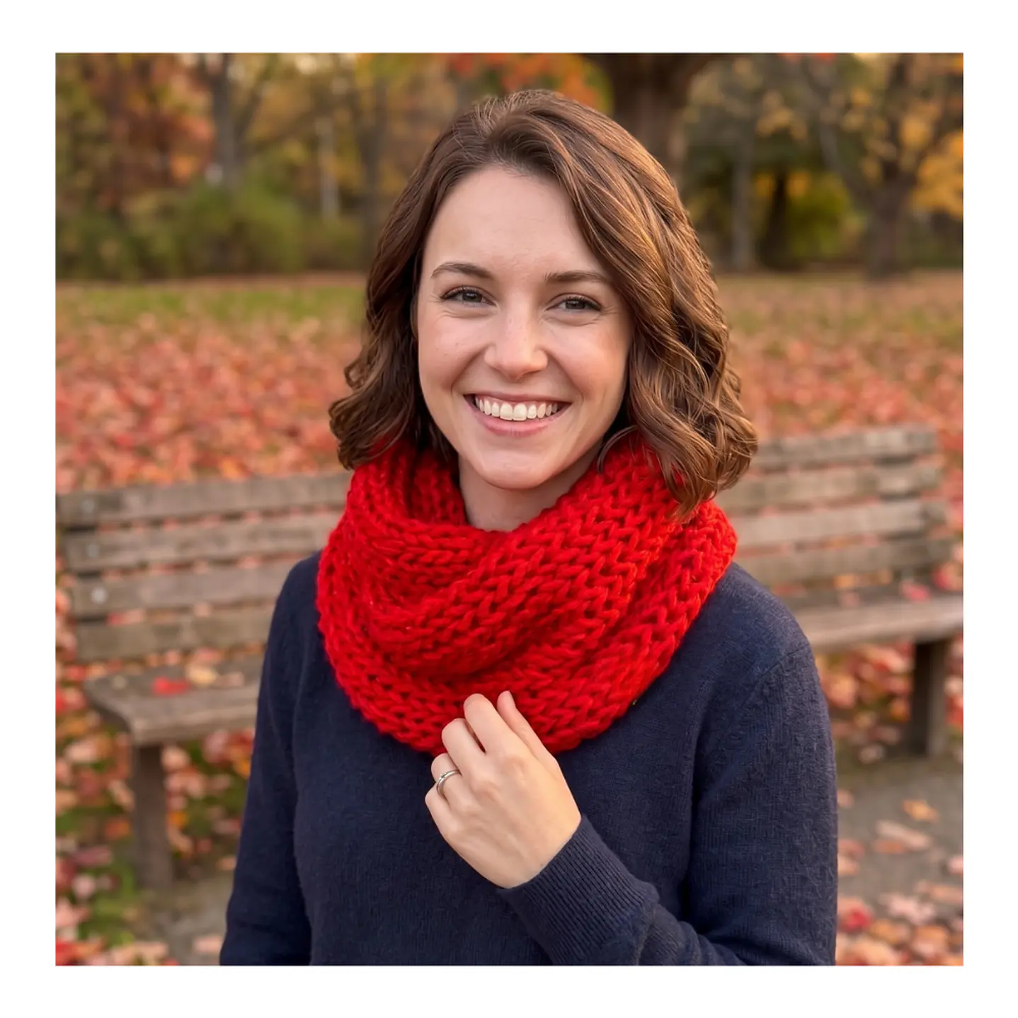 Bufanda Cuello Estilo Punto Inglés Lana Invierno Abrigado 35