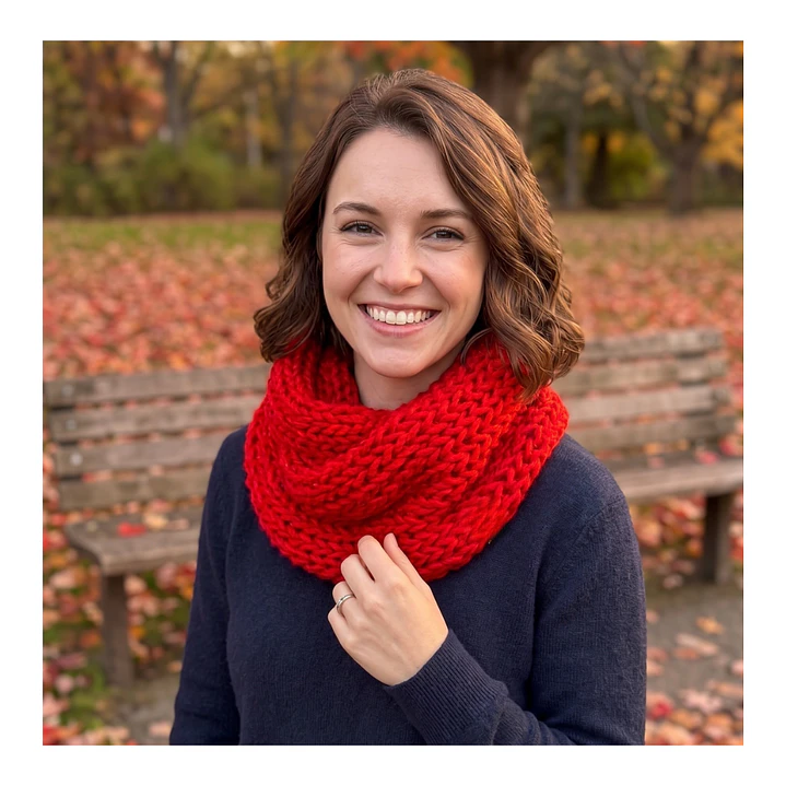 Bufanda Cuello Estilo Punto Inglés Lana Invierno Abrigado 35