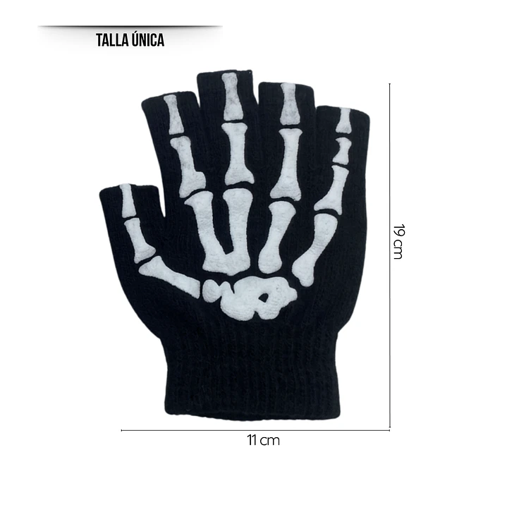 Guantes Sin Dedos Tácticos Calavera - Bicicleta Moto Gym Unisex 6