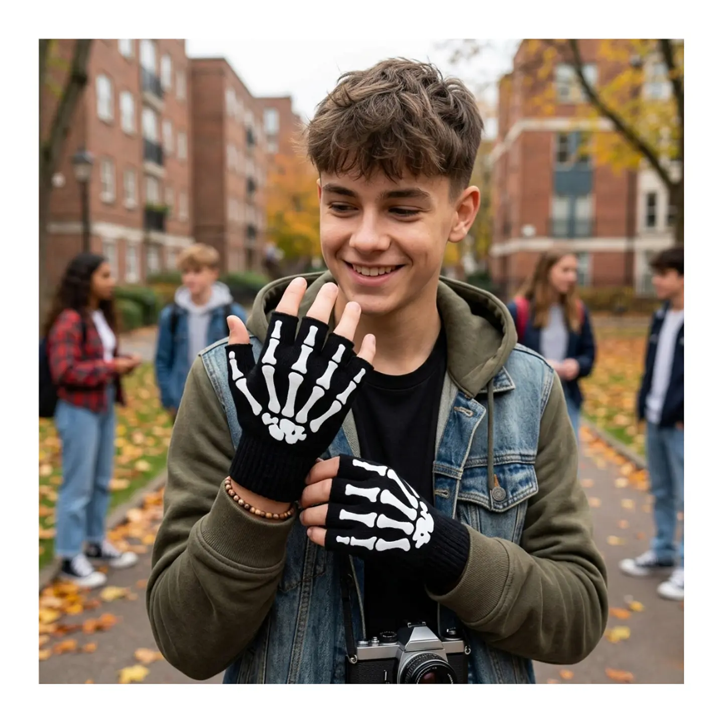 Guantes Sin Dedos Tácticos Calavera - Bicicleta Moto Gym Unisex 8