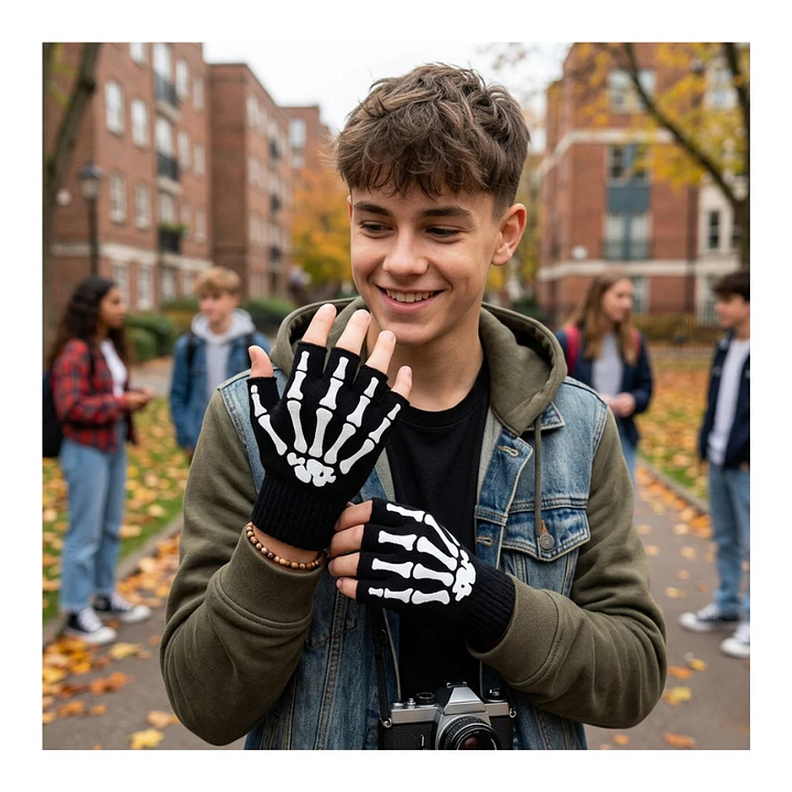 Guantes Sin Dedos Tácticos Calavera - Bicicleta Moto Gym Unisex 8