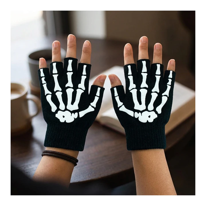 Pack 12 Guantes Sin Dedos Tácticos Calavera - Bicicleta Moto Gym Unisex 7