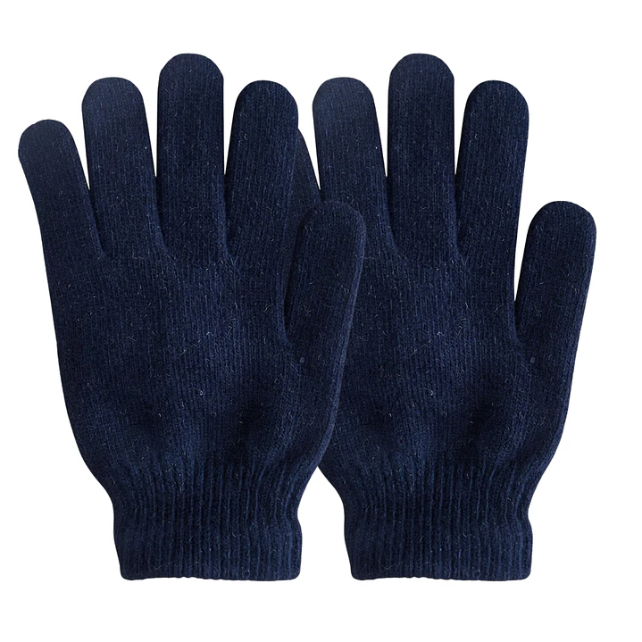 Guantes De Lana Térmicos Para Niños - Invierno Suave Color Azul Marino 5