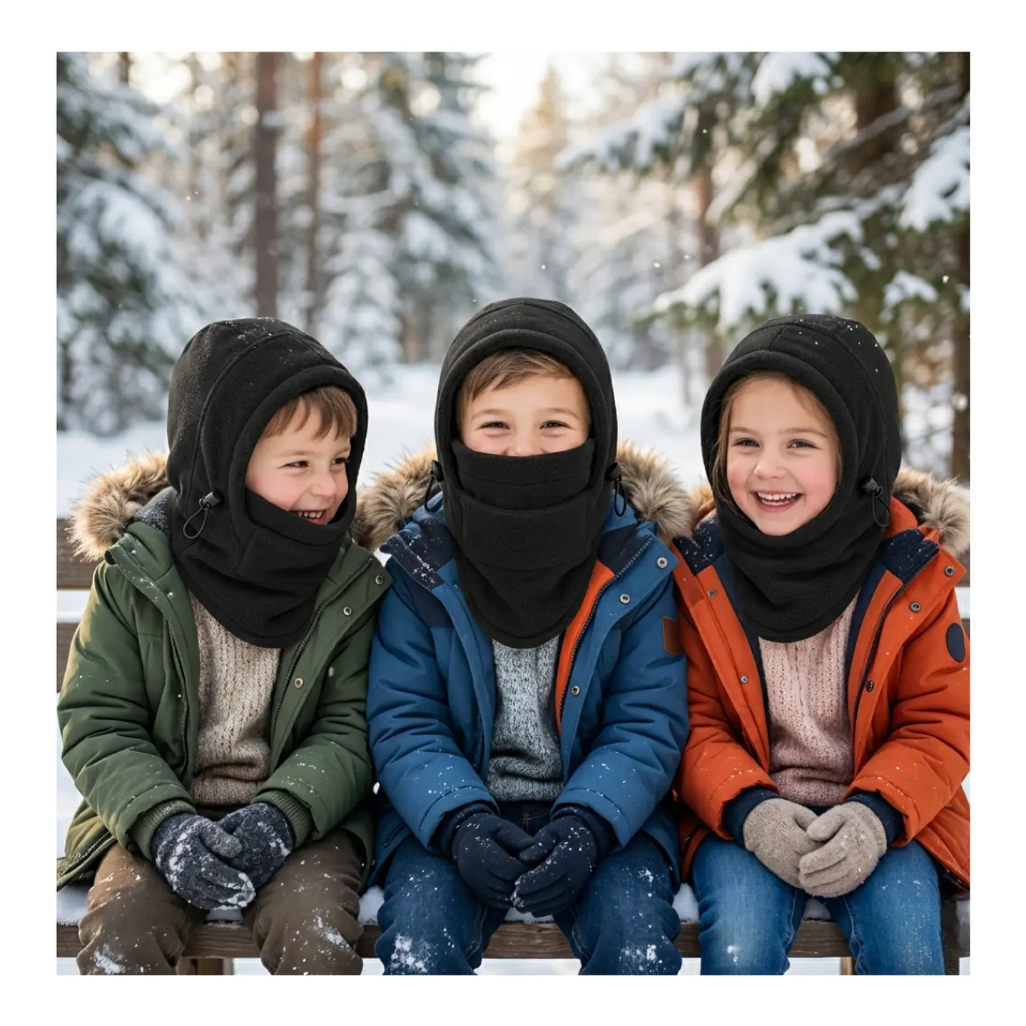 Gorro Pasamontañas De Polar Para Niños Abrigo Invierno Frio 5