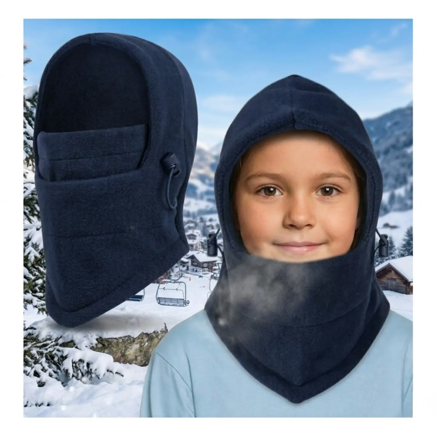 Gorro Pasamontañas De Polar Para Niños Abrigo Invierno Frio 6