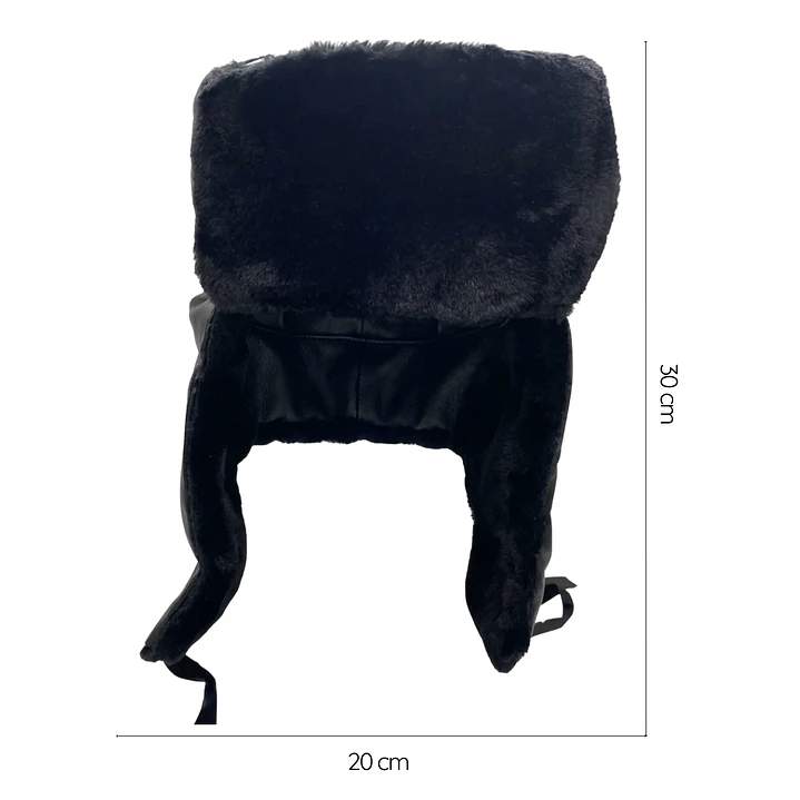 Gorro de Invierno Tipo Ushanka Ruso en Cuero Negro y Piel Sintética 8
