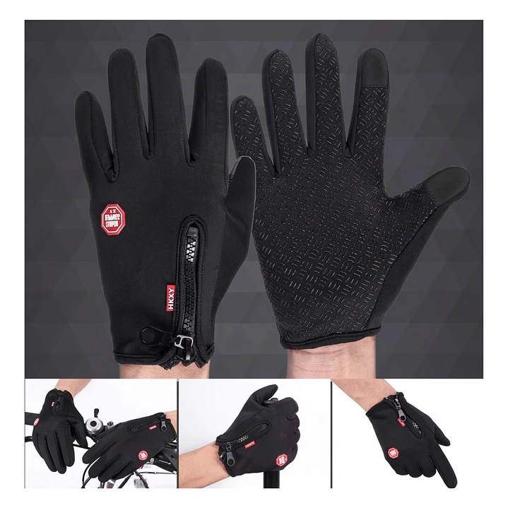 Guantes Térmicos e Impermeables para Ciclismo y Running con Pantalla Táctil y Palma Antideslizante 3