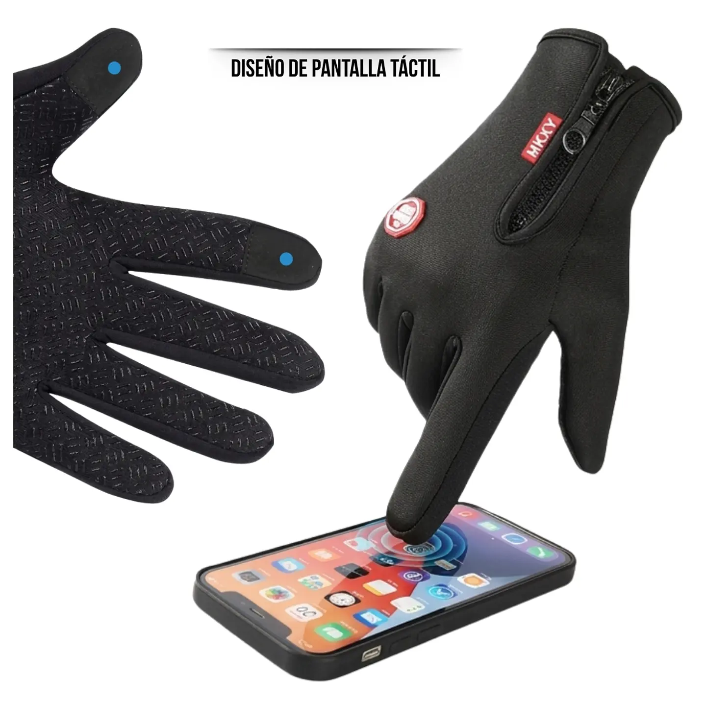 Guantes Térmicos e Impermeables para Ciclismo y Running con Pantalla Táctil y Palma Antideslizante 4